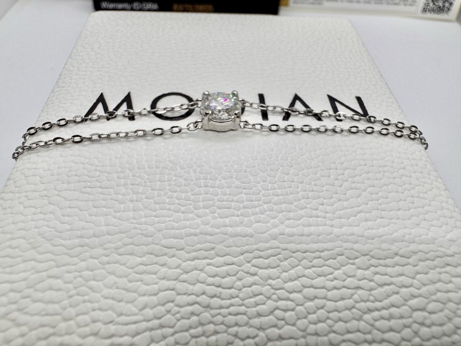 Сребърна гривна с мойсанит (Диамант) 1 карат