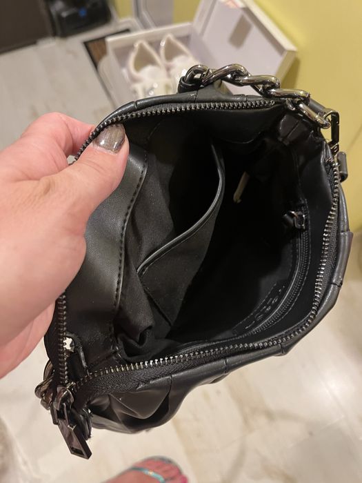 Страхотна чанта от естествена кожа Нова и малка чанта Тоска блу