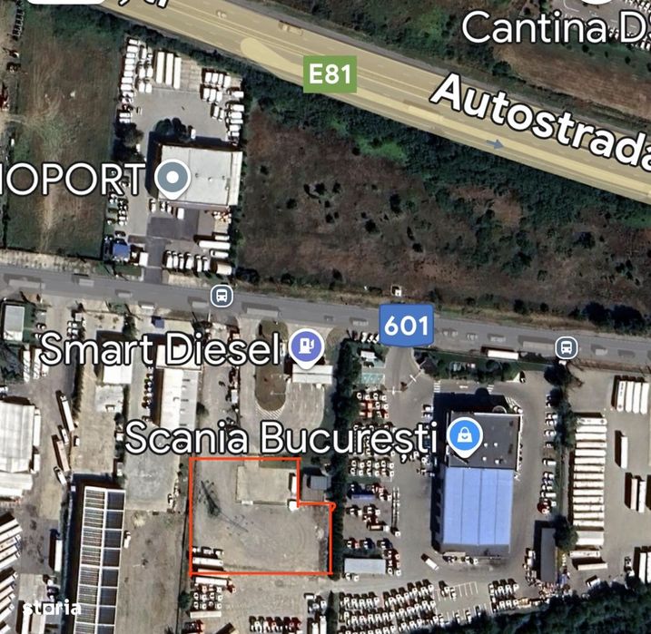Platformă betonată 2.500 mp de închiriat – Autostrada A1, km 14