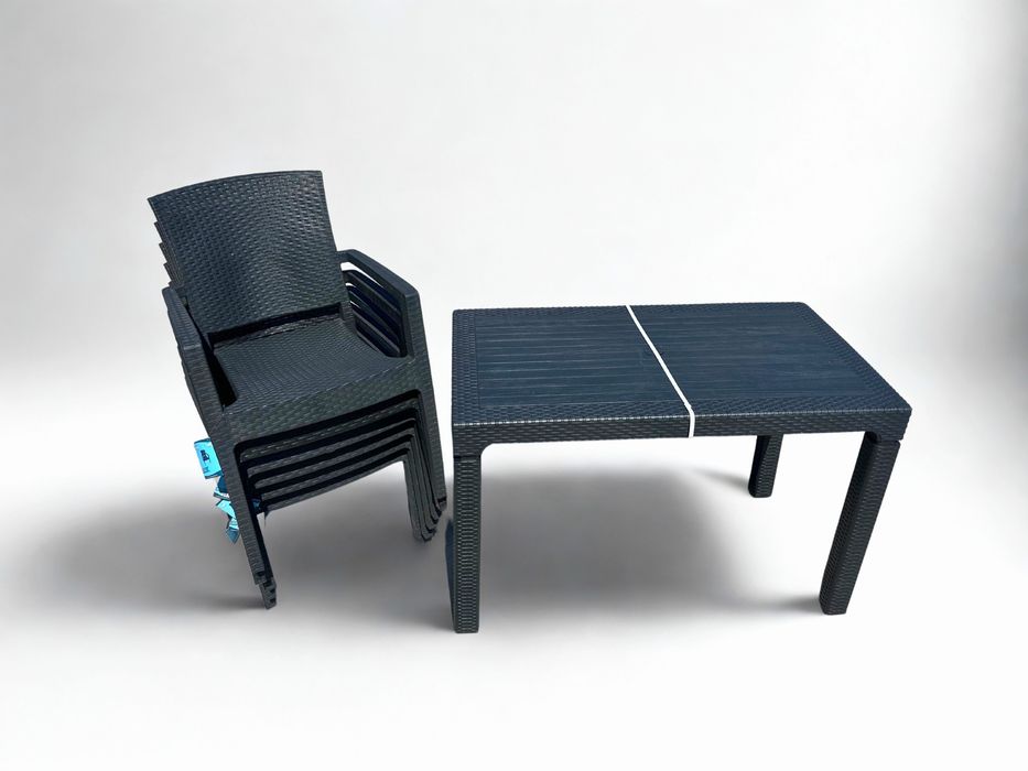 Градински комплект маса + 6 стола – UV защита