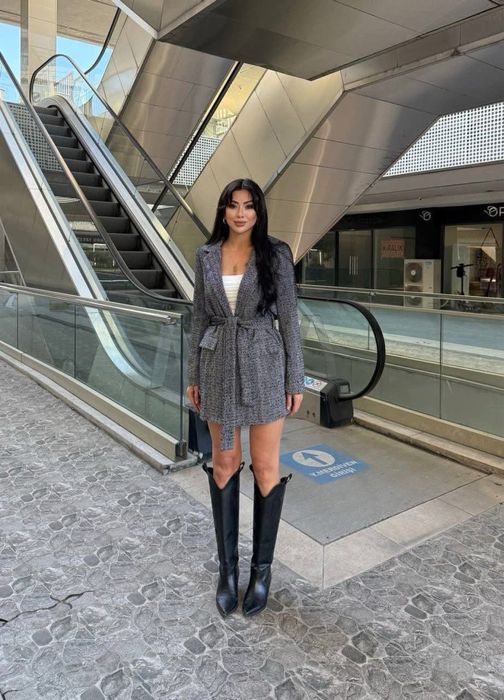 Дълго палто сако с колан