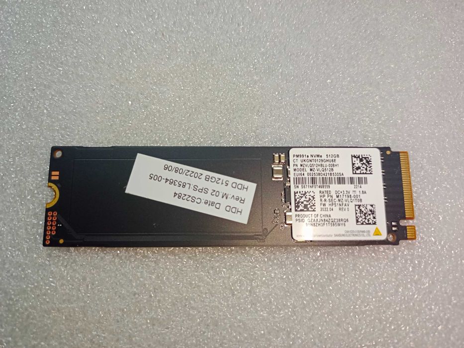 SSD 512GB M.2 Samsung HZVLQ512HBLU-00BH1 100%. Почти новый. Гарантия