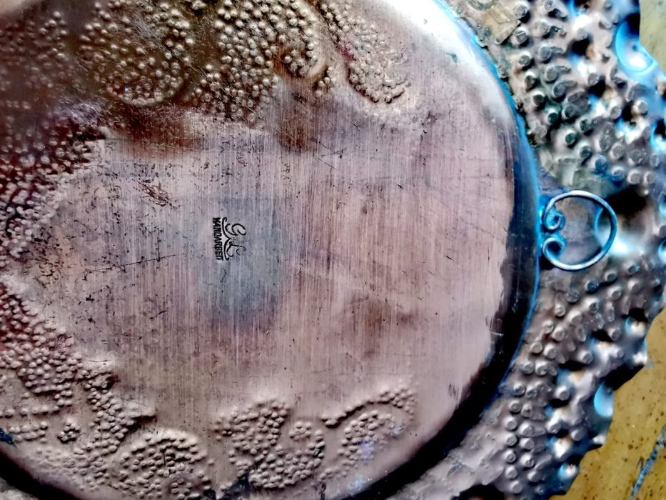 Чиния от мед масивни ръчно изработени медни занаятчийски пана 9 бр.