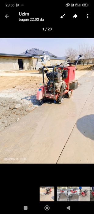 Asfalt beton kesish vertalyotda shlifovka