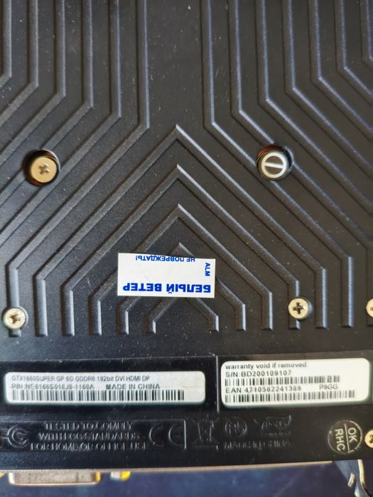 Игровая видеокарта GTX 1660 Super