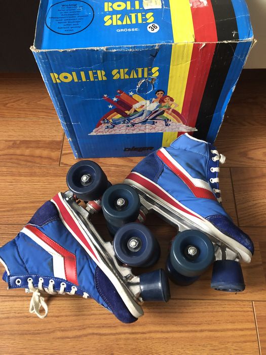 Patine cu rotile retro piele Roller Skates Germany mărime 36