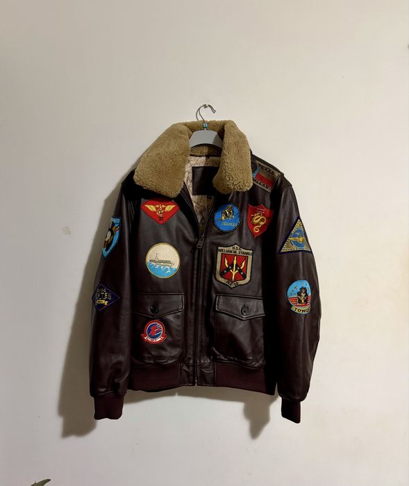 Geacă vintage aviator piele bărbați Top Gun