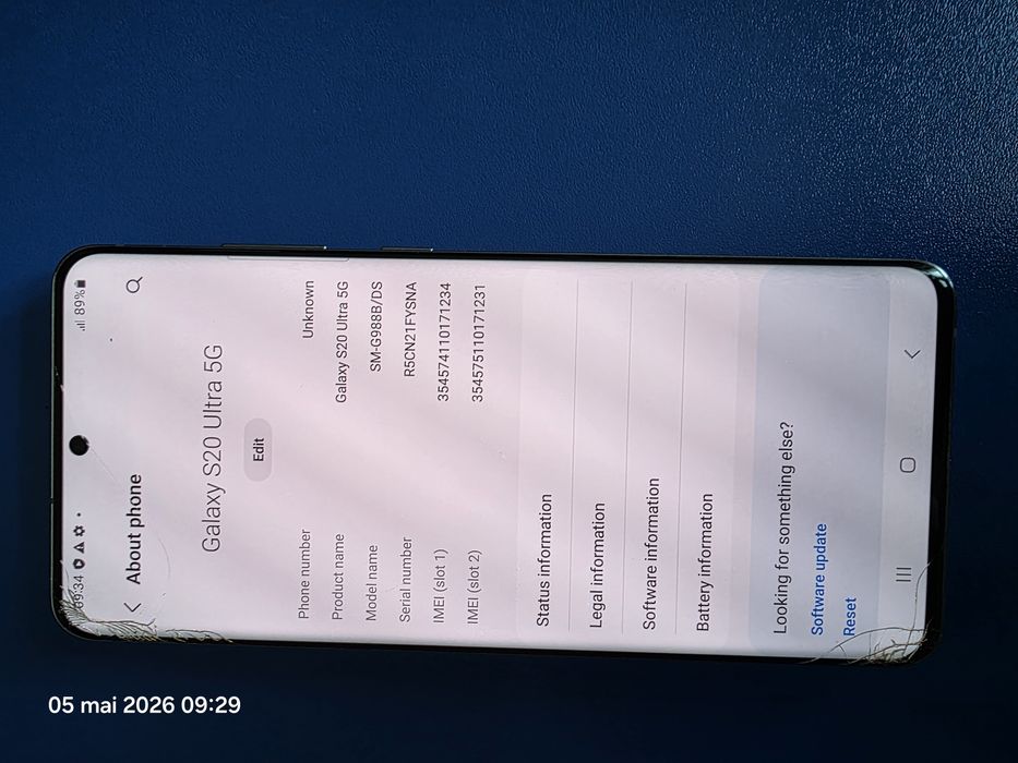 Vand Samsung Galaxy S20 Ultra 5G