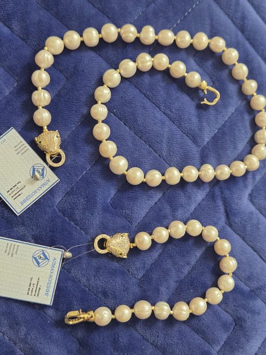 Жемчуг набор бусы, браслет