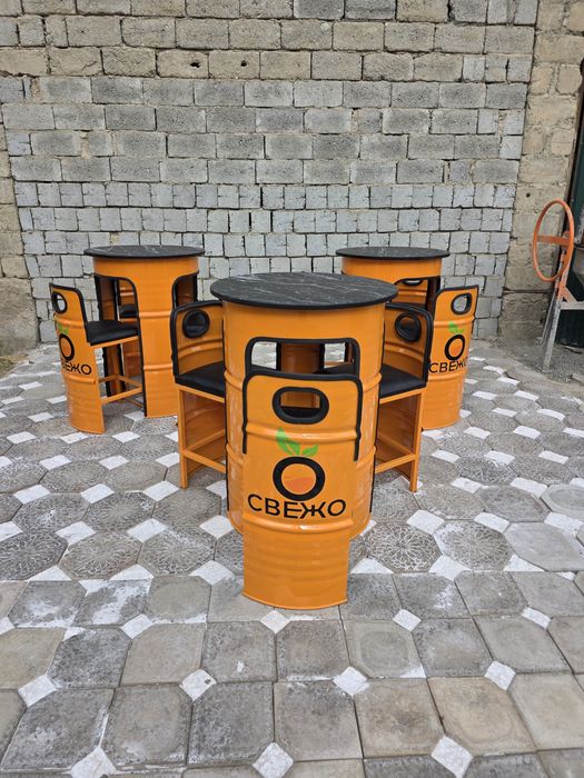 Стол стул из бочки , мебель из бочки , лофт дизайн , арт дизайн