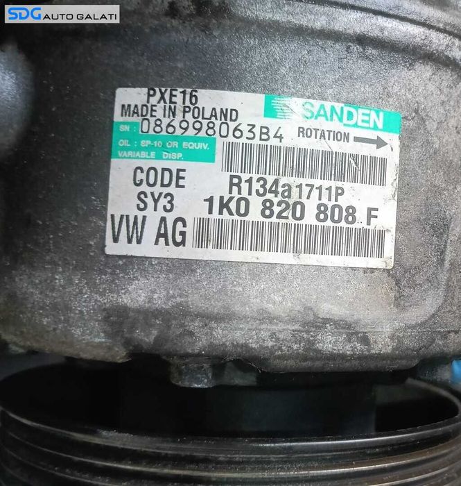 Compresor AC Aer Conditionat Clima Skoda Octavia 4 2.0 TDI 2019 - 2025 Cod 1K0820808F [A0385]