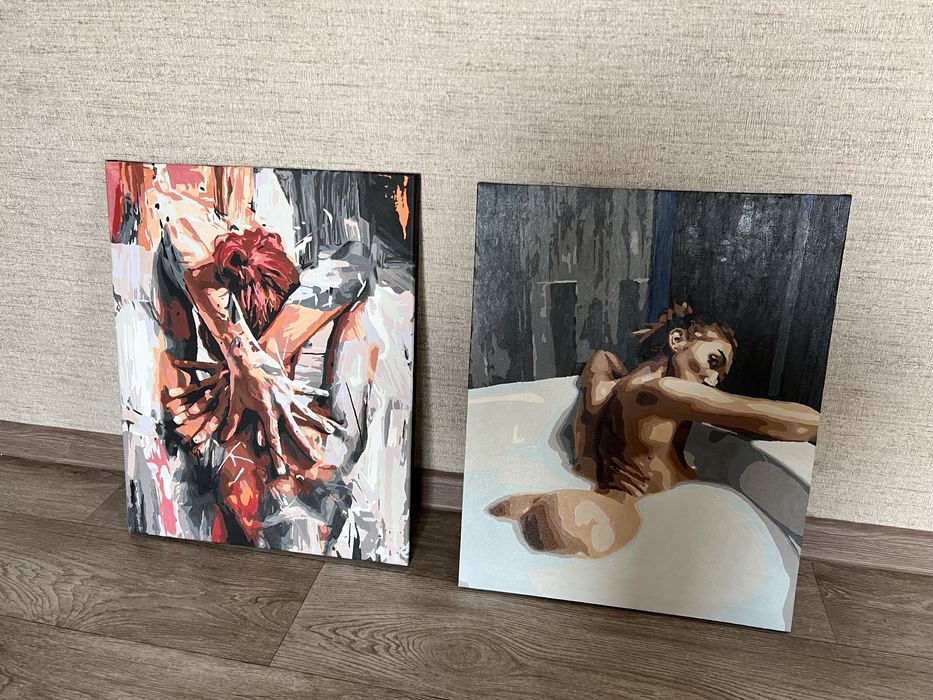 Картина красками в интерьер, ручная работа