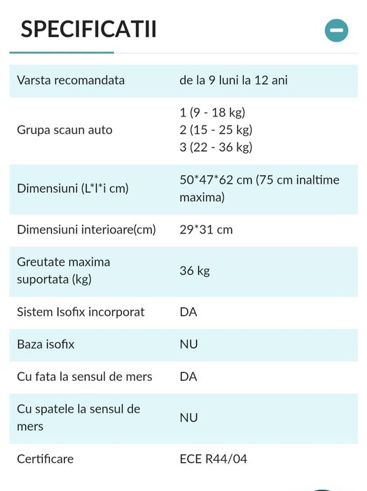 Scaun Auto cu isofix copii