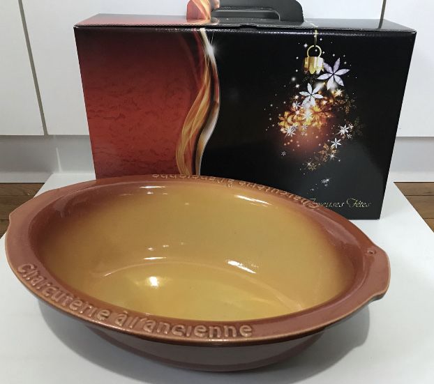 Френски стар поднос за мезета тава теракота Tallec