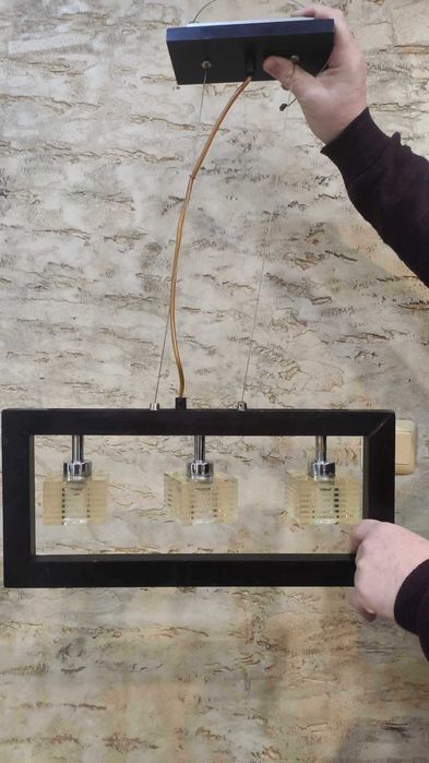 Дървен полилеи цвят венге