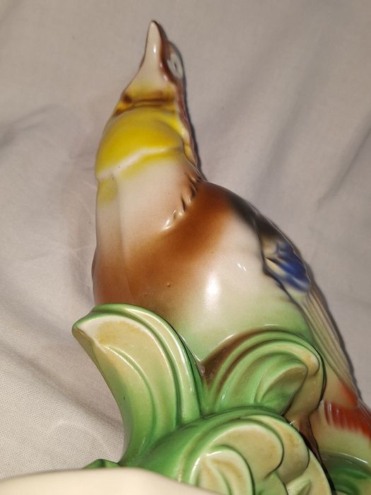 Стара порцеланова фигура папагал