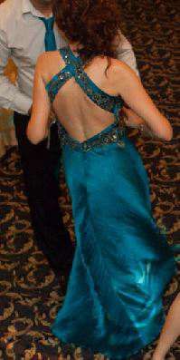 Официална рокля с чантичка - тюркоазено синя