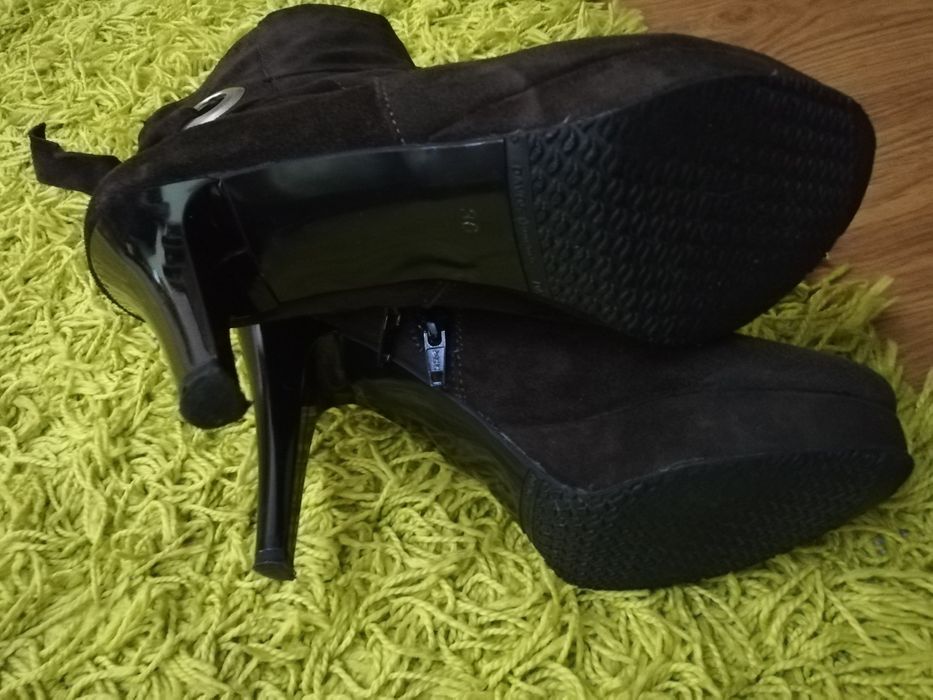 Ghete botine piele intoarsa 36-37 Brun inchis