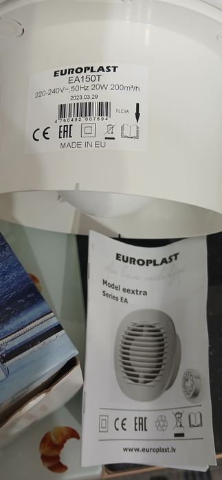 Ventilator de baie  Ø 150 mm alb cu rulment cu bile