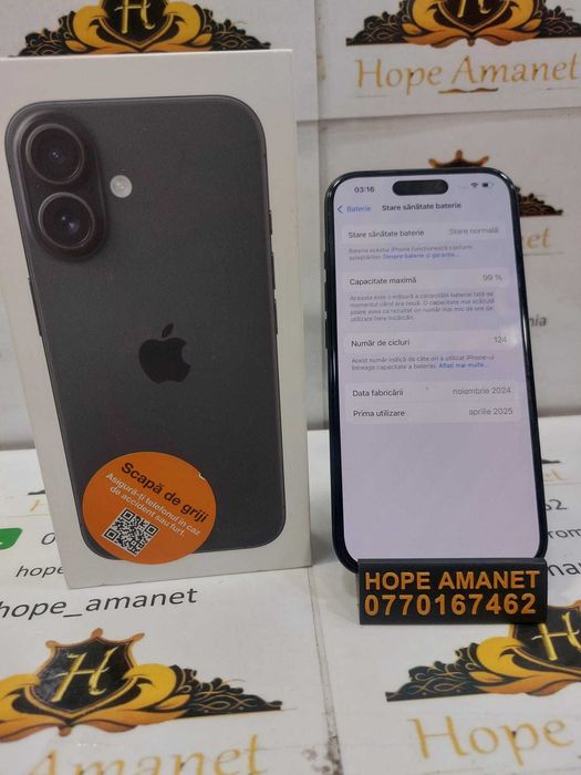 Hope Amanet P12/iPhone 16 128gb/Baterie 99% #18327