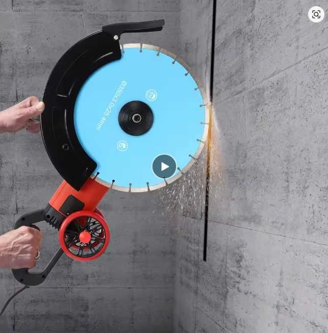 Fierastrau electric pentru beton de 4000W, lama  350 mm + rola, masina de taiat, canetal pereți, 3000 RPM