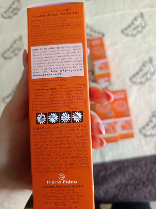 Avene, Lapte de fata și corp pentru copii SPF 50+