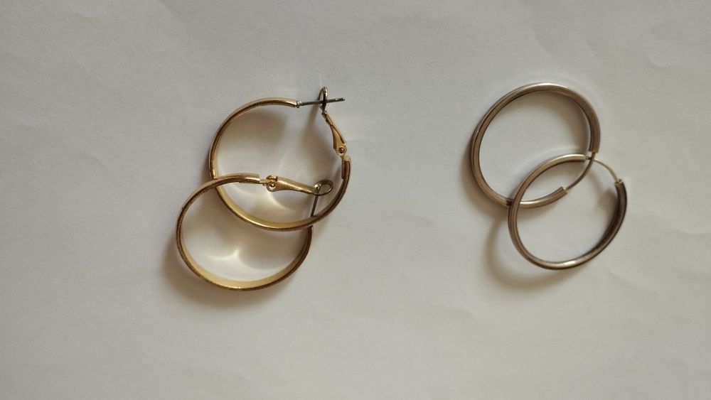 Обеци Сребърни халки и позлатени халки