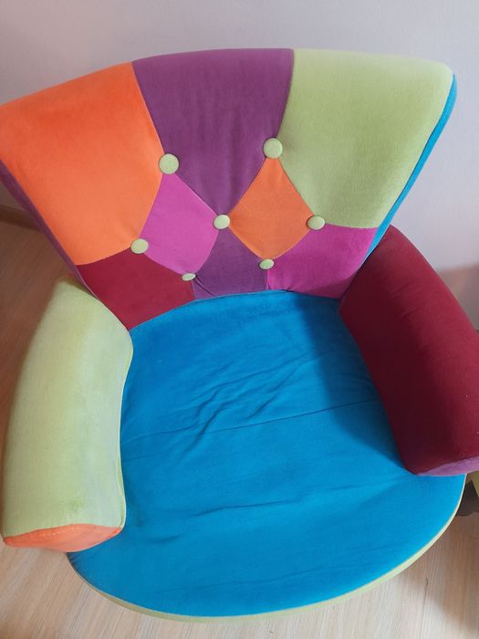 Fotolii stil frantuzesc 2 bucati stofa patchwork