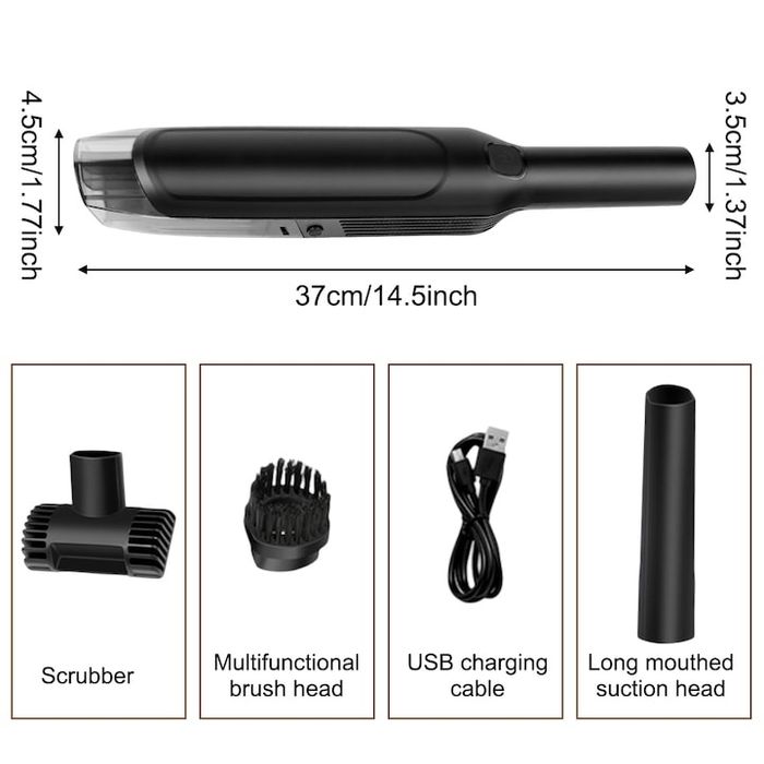 Aspirator auto portabil fara fir, mini, pentru par de animale, curatar