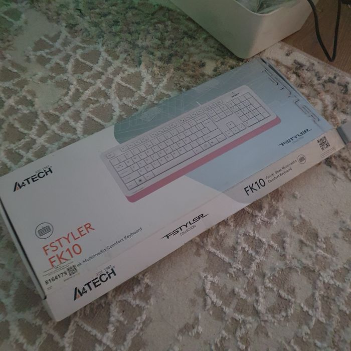 розовая белая клавиатура мембрана a4tech fstyler fk10