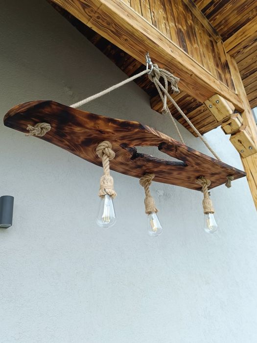 Candelabru rustic lemn nuc ,cires ,stejar