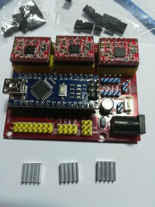 Kit CNC SHIELD V4 + 3 buc A4988 + NANO 3.0 cu cablu