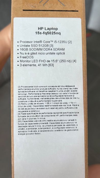 LAPTOP HP 15S-FQ5025NQ / 16 GB / 512  GB
