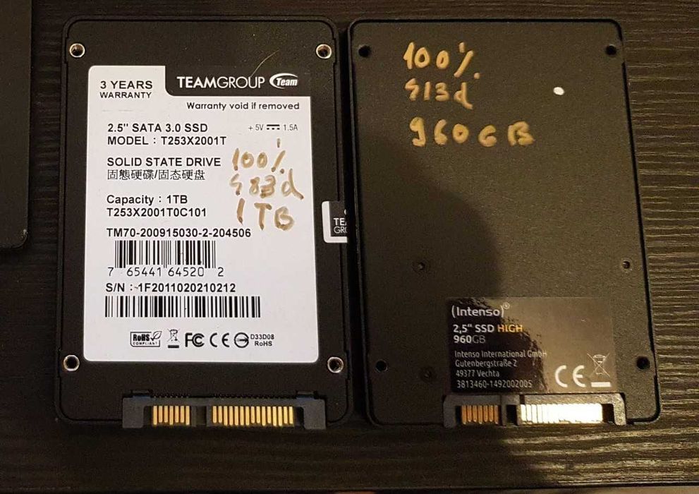 SSD Intenso High Performance 960GB/ Team Group GX2 T253X2001T0C101 1TB SATA3, 2.5inch 100% Health 100% Performance