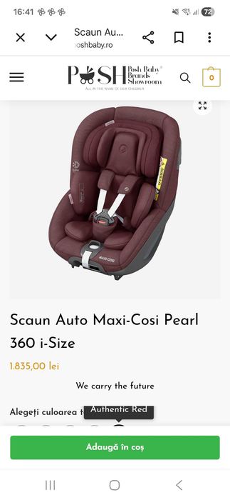 Maxi Cosi scaun auto Coral 360 i-Size 0-12 kg, Essential Red