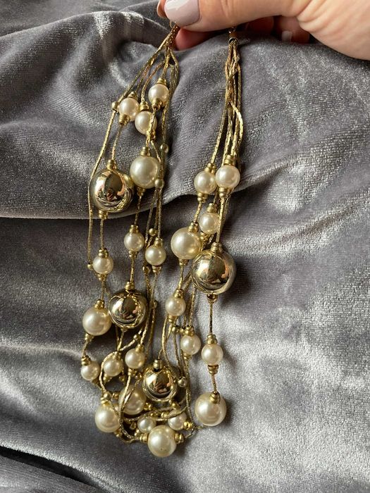 Перлена огърлица с 6 верижки, 47 см