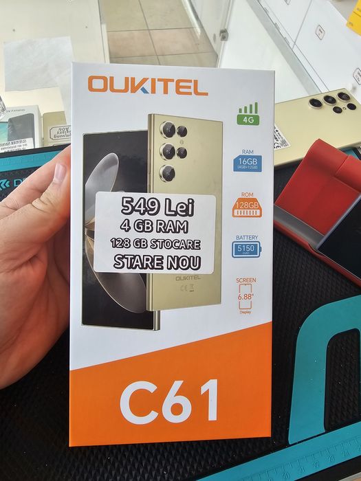 Oukitel C61, 4/128 GB, Nou, 2 ani garanție