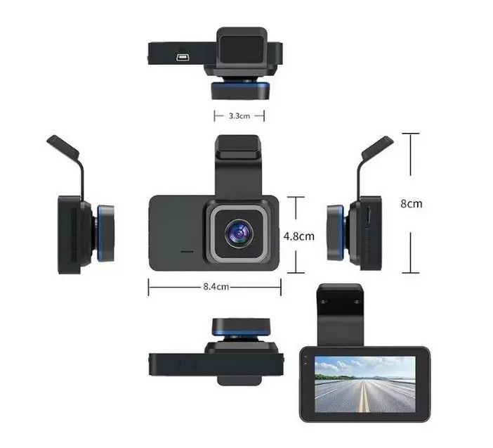 Cameră auto DVR WiFi Jingong KOS-14009 față & spate 1296P, ecran 3”