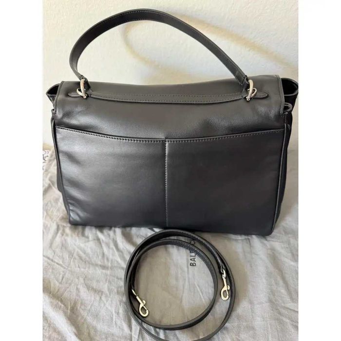 Balenciaga черна чанта баленсиага голяма дълга дръжка естествена кожа