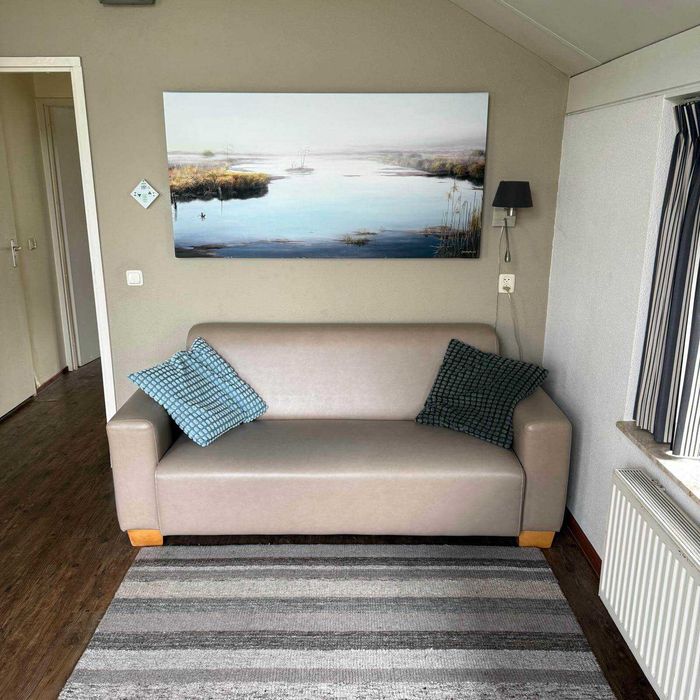 Canapea din piele, bej, fixa