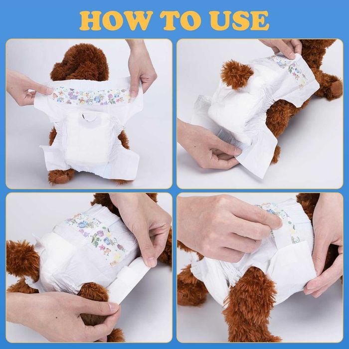 Еднократни пелени за кучета Nobleza, размер S, 12 броя, талия 22–40 см