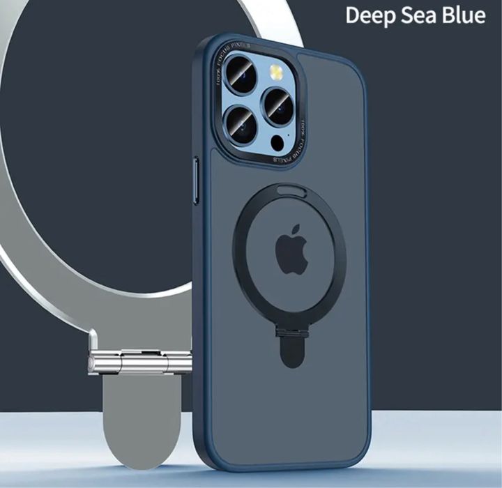 Iphone 15/16 PRO MAX PLUS Husa Magsafe Cerc Metalic Rabatabil