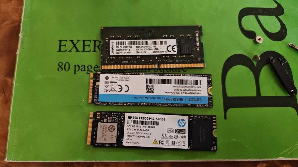 ssd m2 1tb /512 va 8 gb OZU