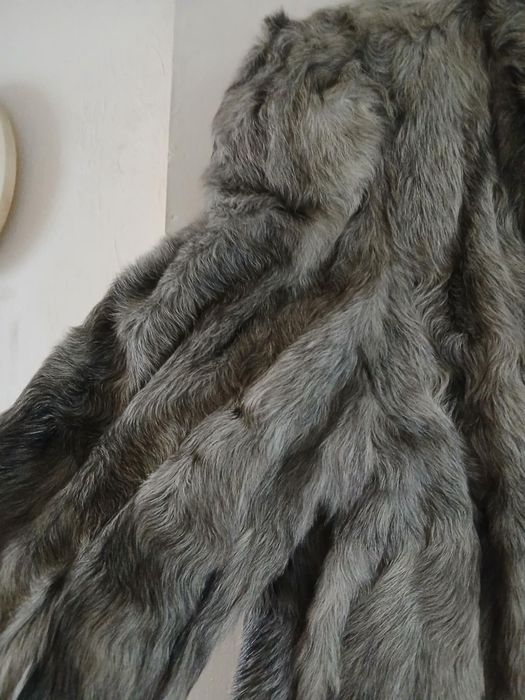 Дамски кожух сив от планинска коза