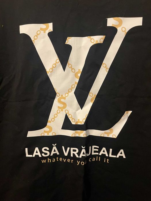 Tricou negru imprimeu - lasa vrajeala