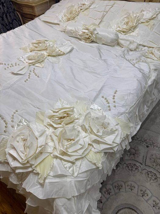 Свадебное покрывало для кровати