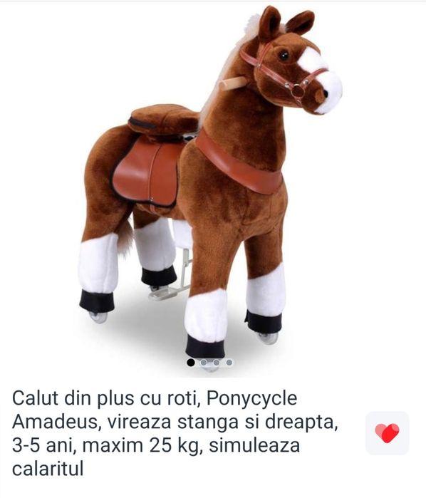 Căluţ cu rotile şi pedale, 3-7 ani, viraj stânga dreapta, PonyCycle