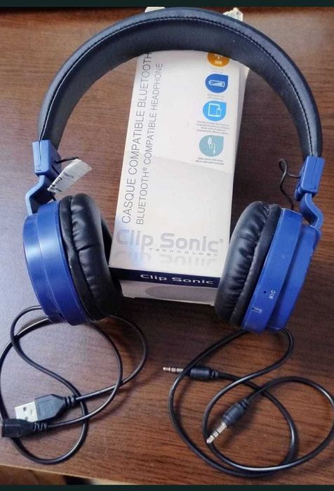 Căști bluetooth Clip Sonic TES 148G - gri și albastre