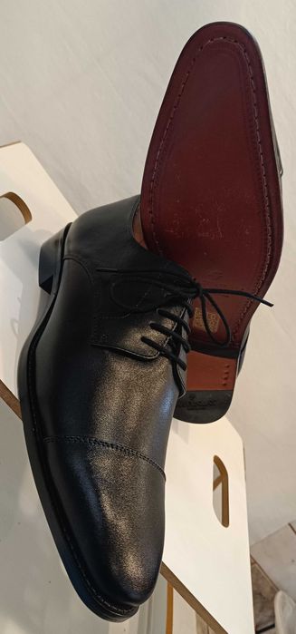 Pantofi derby de lux 45 lucrati manual Mc Finlay NOI piele naturala