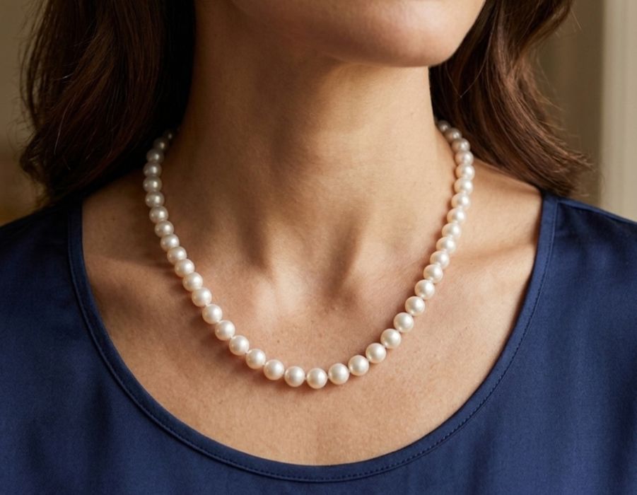 Colier de perle de cultura cu aur galben 18k